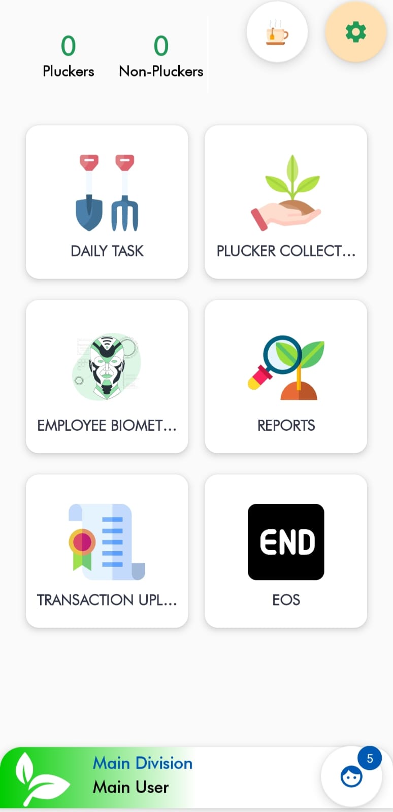 AgriGEN mobile operations screen